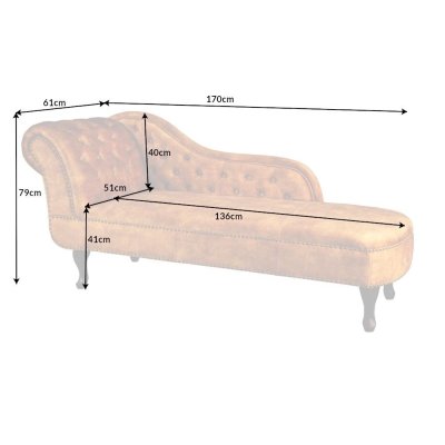 Welurowy szezlong Luxury musztardowy
