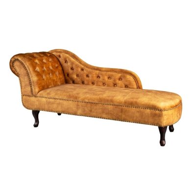 Welurowy szezlong Luxury musztardowy