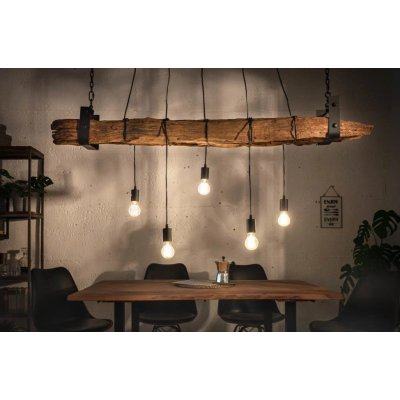 Industrialna drewniana lampa wisząca Ibiza 152 cm