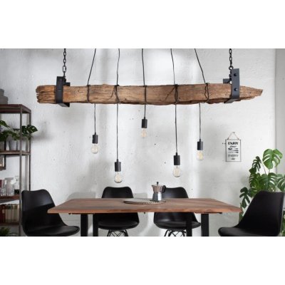 Industrialna drewniana lampa wisząca Ibiza 152 cm