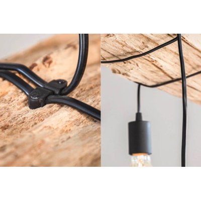 Industrialna drewniana lampa wisząca Ibiza 152 cm