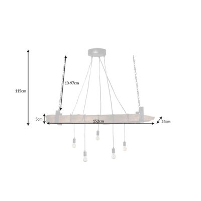 Industrialna drewniana lampa wisząca Ibiza 152 cm