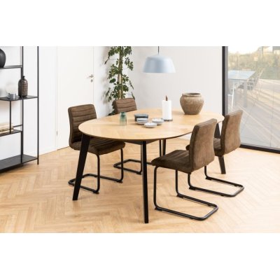 Okrągły dębowy stół Livia rozkładany 120-200