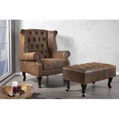 Fotel Big Luxury Natural – klasyczny fotel Chesterfield z ekoskóry Modo4u