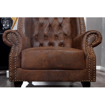 Fotel Big Luxury Natural – klasyczny fotel Chesterfield z ekoskóry Modo4u
