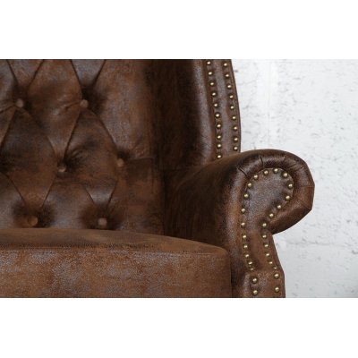 Fotel Big Luxury Natural – klasyczny fotel Chesterfield z ekoskóry Modo4u