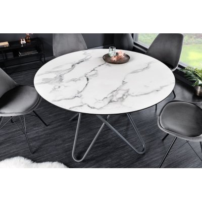Biały ceramiczny stół okrągły 120 Karen