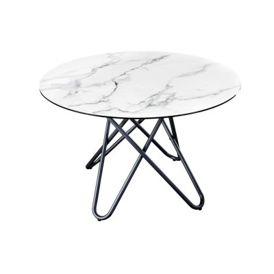 Biały ceramiczny stół okrągły 120 Karen