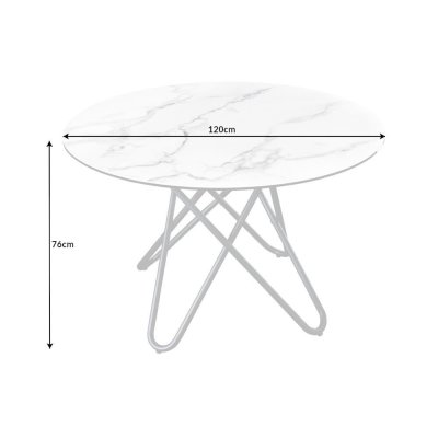 Biały ceramiczny stół okrągły 120 Karen