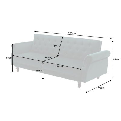 Wygodna sofa Shabby z funkcją spania 220