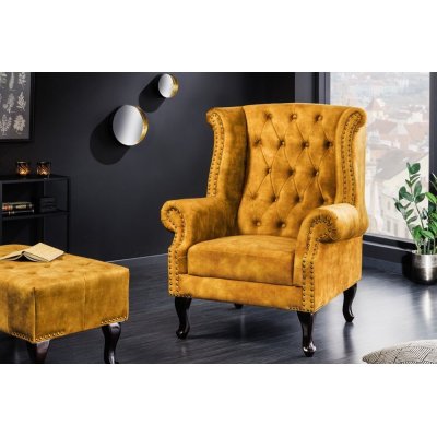 Elegancki fotel Luxury musztardowy