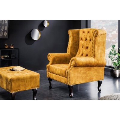 Elegancki fotel Luxury musztardowy