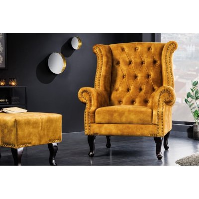 Elegancki fotel Luxury musztardowy