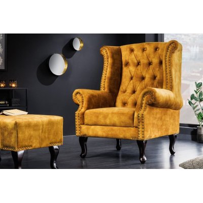 Elegancki fotel Luxury musztardowy