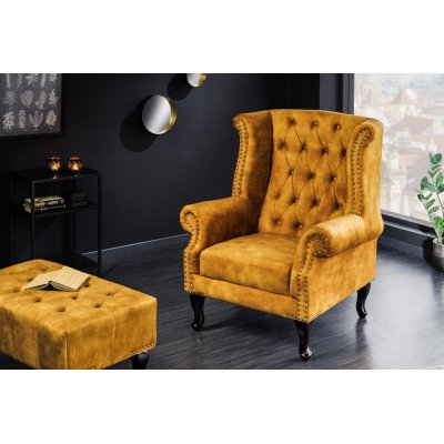Elegancki fotel Luxury musztardowy