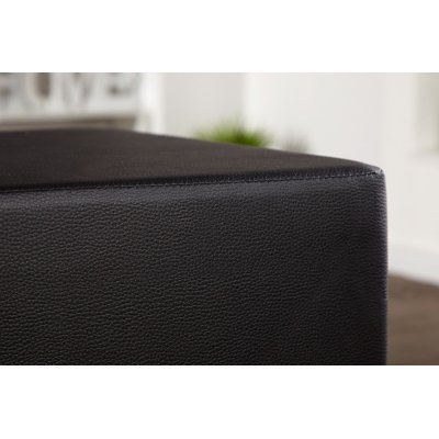 Pufa Classic Skóra czarna 3 os ławka
