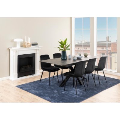 Czarny ceramiczny stół rozkładany Nivea 168x210