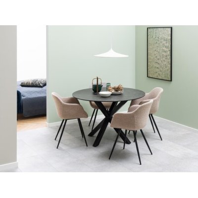 Okrągły stół ceramiczny Nivea 119 cm czarny do jadalni