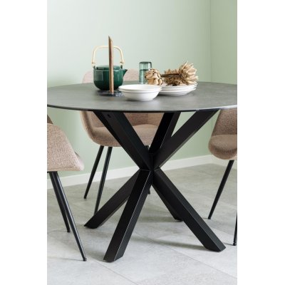 Okrągły stół ceramiczny Nivea 119 cm czarny do jadalni