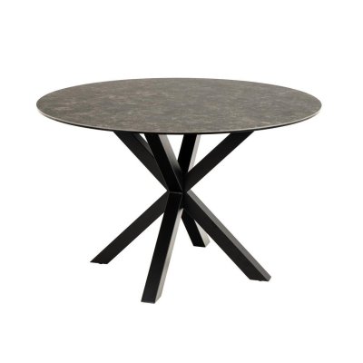 Okrągły stół ceramiczny Nivea 119 cm czarny do jadalni