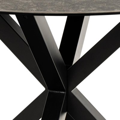 Okrągły stół ceramiczny Nivea 119 cm czarny do jadalni