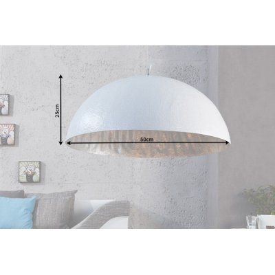 Lampa wisząca Unique biało srebrna 50