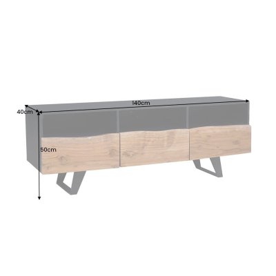 Szafka RTV Zoya 140 w stylu loftowym
