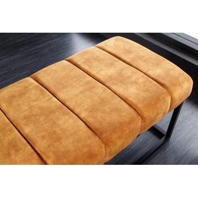 Welurowa ławka Candis musztardowa 108