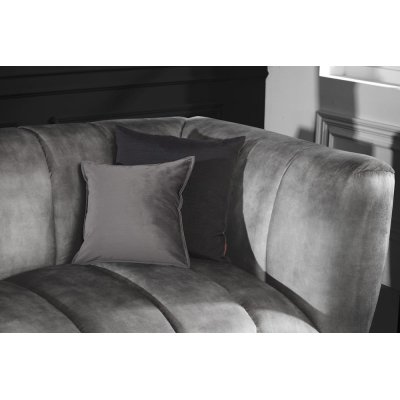 Szara welurowa sofa Montreal 3 osobowa