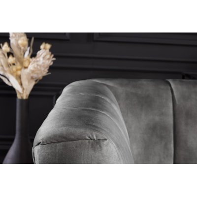 Szara welurowa sofa Montreal 3 osobowa