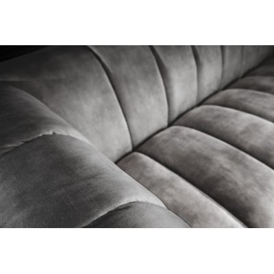 Szara welurowa sofa Montreal 3 osobowa