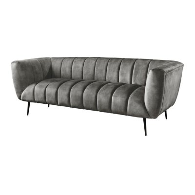 Szara welurowa sofa Montreal 3 osobowa