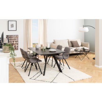 Czarny rozkładany stół ceramiczny Fina