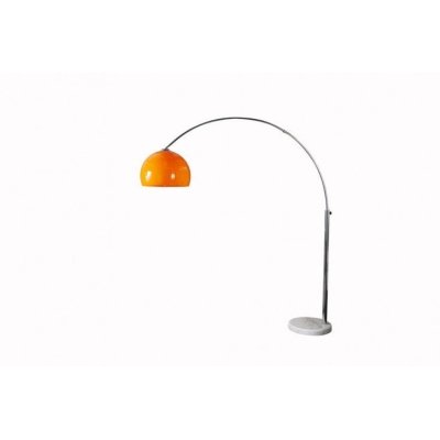 elagancka lampa podłogowa regulowany pałąk pomarańczowy klosz styl modernistyczny ciepłe światło