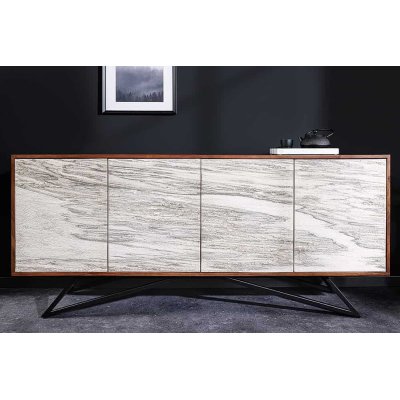 Marmurowa komoda Berg 175 z drewnem akacji