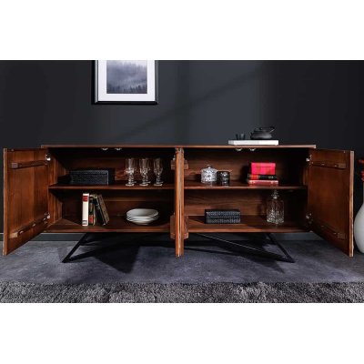 Marmurowa komoda Berg 175 z drewnem akacji