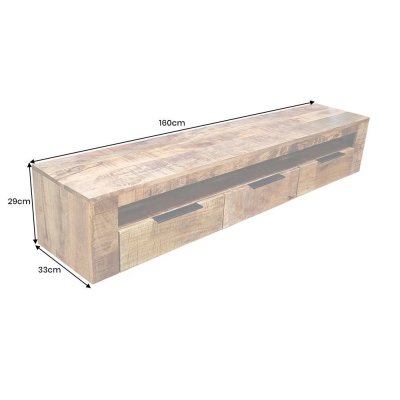 Drewniana ścienna szafka RTV Multi Mango 160 cm –  mebel pod TV Modo4u