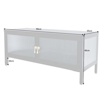 Metalowa szafka RTV Eleganto przeszklona
