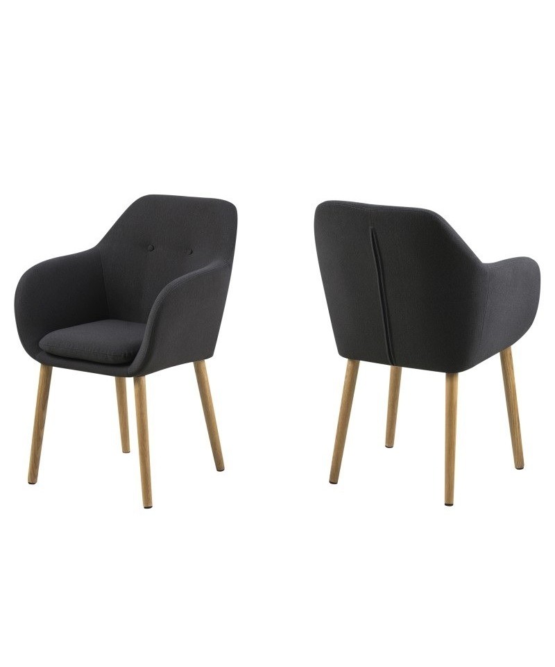 komfortowe krzesla z filcu idealne do salonu w ciemnym szarym kolorze