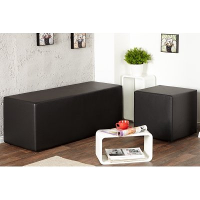 Pufa Classic Skóra Czarna taboret