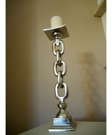 Świecznik Chain 51cm by KARE DESIGN aluminiowy w kształcie łańcucha 