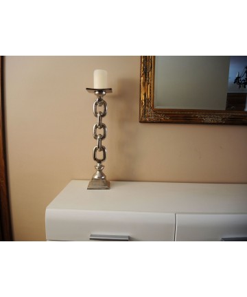 Świecznik Chain 51cm by KARE DESIGN aluminiowy w kształcie łańcucha 