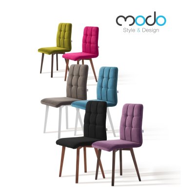 Krzesło Comfort dowolna tkanina tapicerowane nogi białe