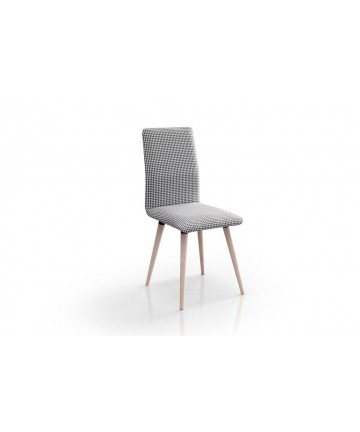 Krzesło Classic Slim w czarno białą pepitkę drewniane okrągłe nogi 