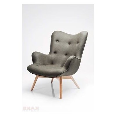 Fotel Arm Chair Angels Wings Forest New Design by KARE DESIGN pikowany fotel z filcu drewniane nogi fotel Chesterfield szary