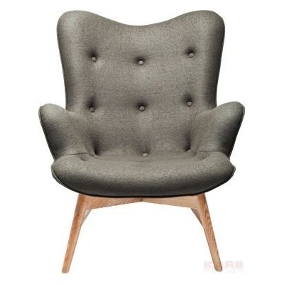 Fotel Arm Chair Angels Wings Forest New Design by KARE DESIGN pikowany fotel z filcu drewniane nogi fotel Chesterfield szary