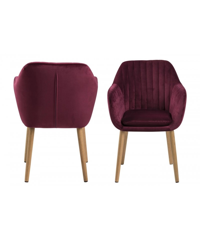 bordowe krzesla z podlokietnikiem do salonu styl nowoczesny