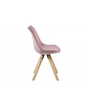 nowoczesne krzesla do salonu pudrowy roz aksamit