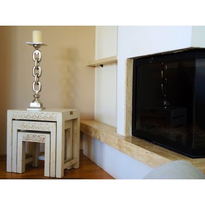 Świecznik Chain 51cm by KARE DESIGN aluminiowy w kształcie łańcucha 