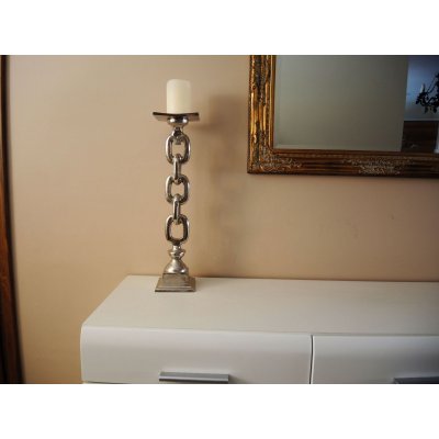 Świecznik Chain 51cm by KARE DESIGN aluminiowy w kształcie łańcucha 